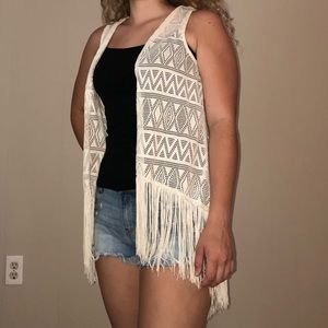 Off-white lace vest